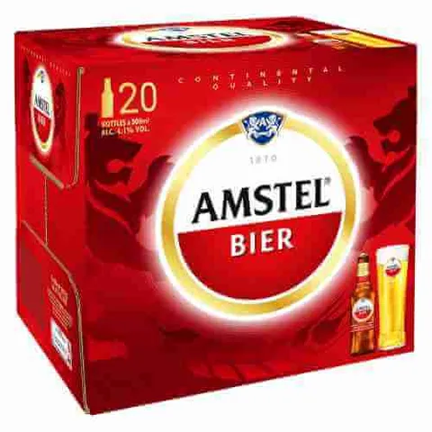 20 pack Amstel Bier