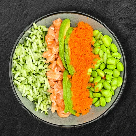 California salmon poké bowl