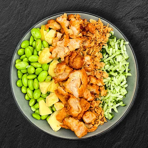 Sweet chicken teriyaki poké bowl