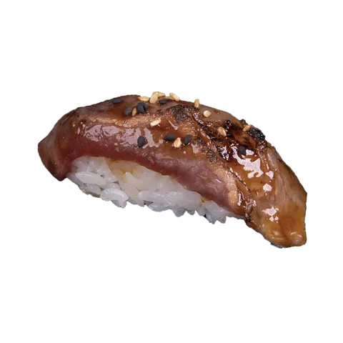 Flamed beef nigiri