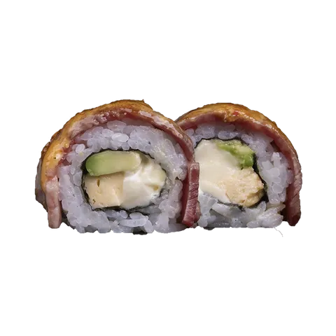 Flamed sake maki