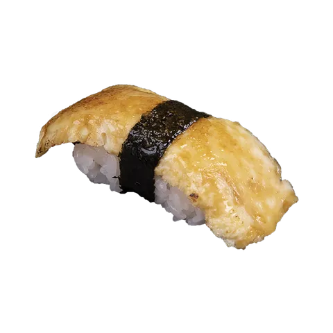 Flamed tamago nigiri