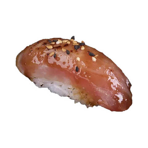 Flamed maguro nigiri