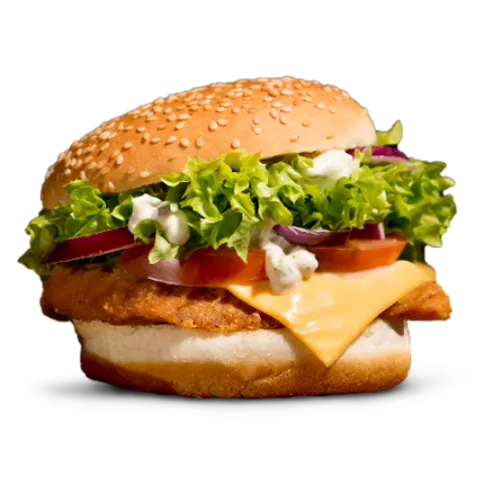 Chicken cheese burger menu