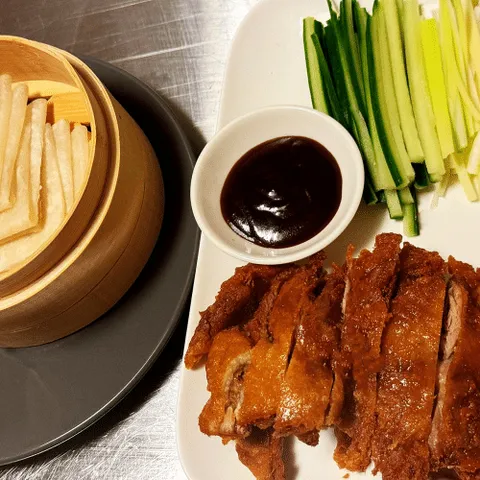 Peking duck with mandarin pancakes