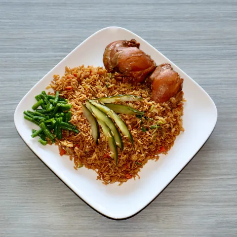 Kip ketjap met nasi (pittig)