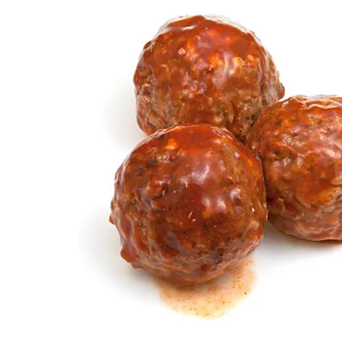 2 ballen gehakt (rund) met satésaus