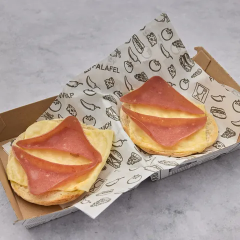 Pita brood gesmolten kaas met ham