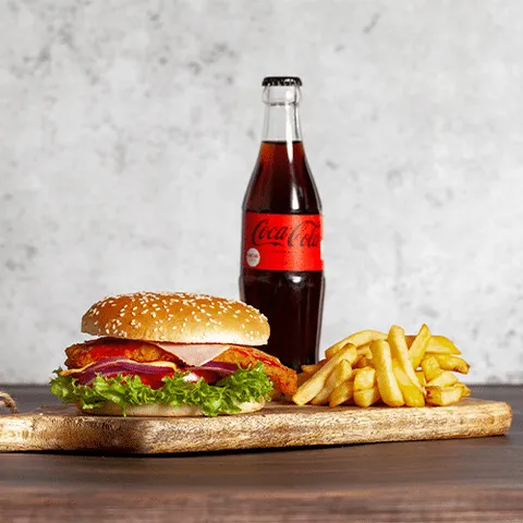Bacon chicken burger menu