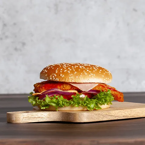 Bacon chicken burger