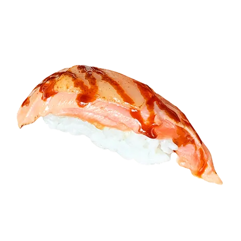 Flame cheese sake nigiri