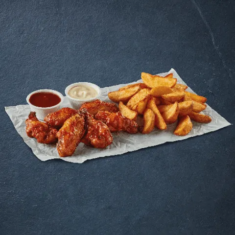 Double tasty snackbox: Potato Wedges & Buffalo Wings