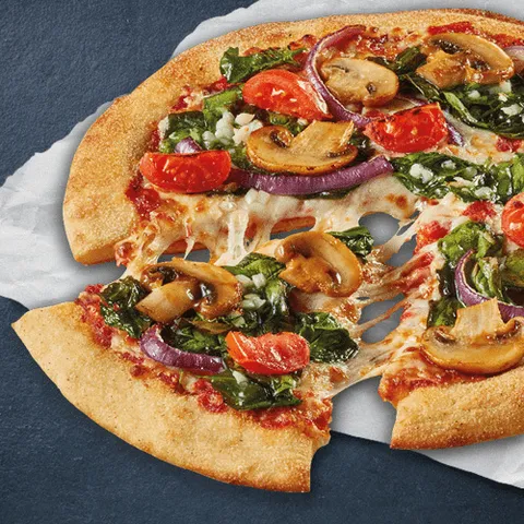 Glutenarme Veggie Spinach Pizza