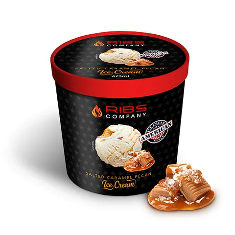 Salted caramel pecan ijs