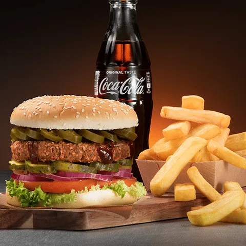 Hot chili vegetarische burger menu