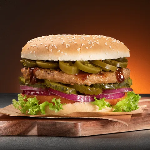 Hot chili chicken burger menu