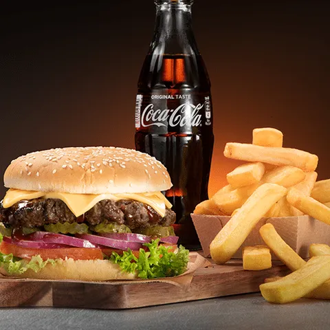 Cheese beefburger menu