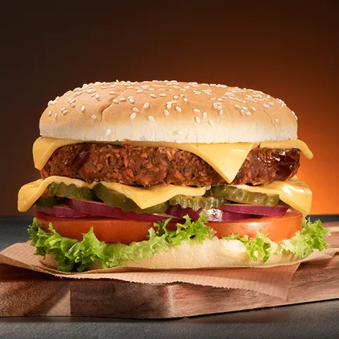 Double cheese vegetarische burger