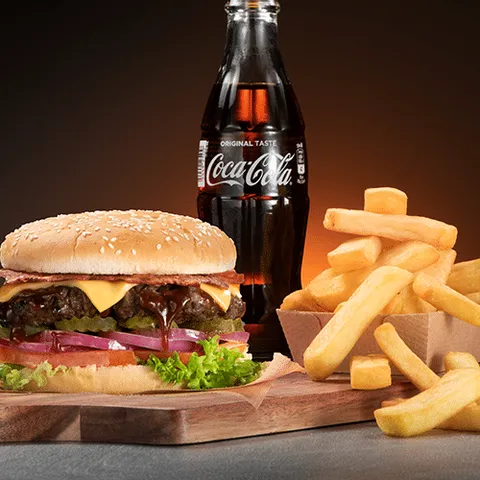 Bbq bacon beefburger menu