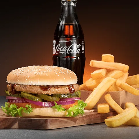 American style classic chicken burger menu