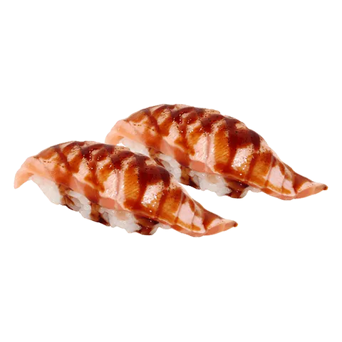 Flamed sake nigiri