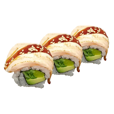 Flamed sake avocado