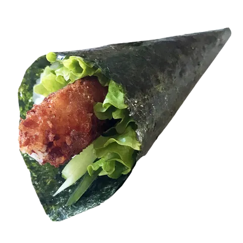 Ebi tempura temaki