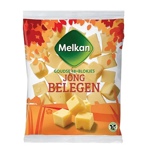 Melkan kaasblokjes jong belegen 200 gram