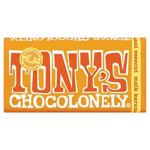 Tony's chocolonely melk karamel-zeezout 180 gram