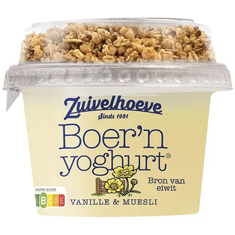 Zuivelhoeve boer'n yoghurt muesli vanille 170 gram