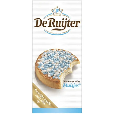 De Ruijter muisjes blauw wit 330 gram