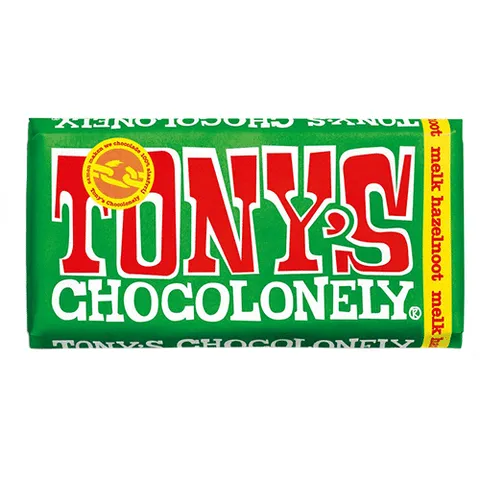 Tony's chocolonely chocolade melk hazelnoot 180 gram