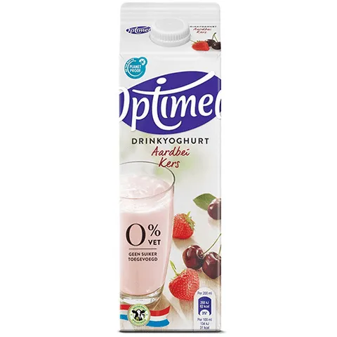 Optimel drink aardbei kers 1 liter