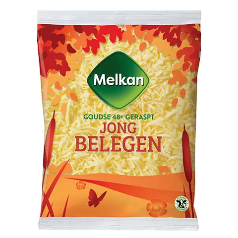 Melkan geraspt gouda jong belegen 175 gram