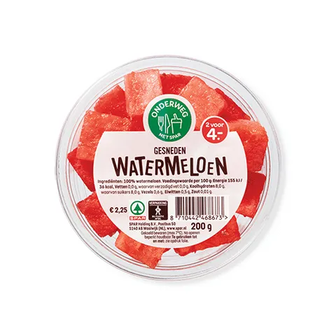 Spar watermeloen blokjes 200 gram