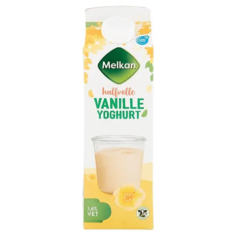 Melkan yoghurt vanille halfvol 1 liter