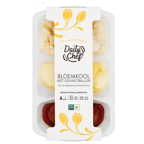 Daily Chef bloemkool met gehaktballen en aardappelen 500 gram