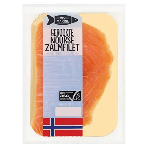 Vis Marine gerookte Noorse zalmfilet 100 gram
