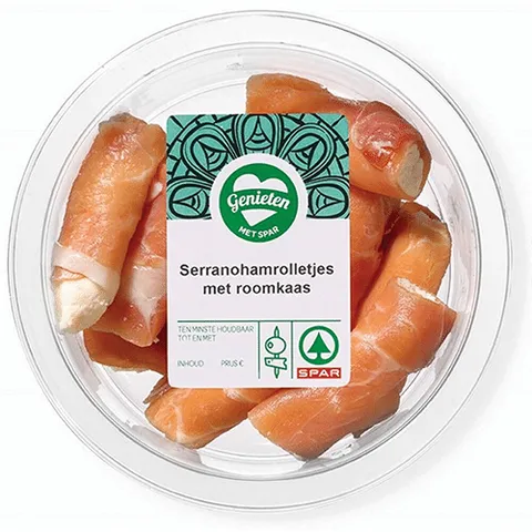 Spar serrano kaas rolletjes 85 gram
