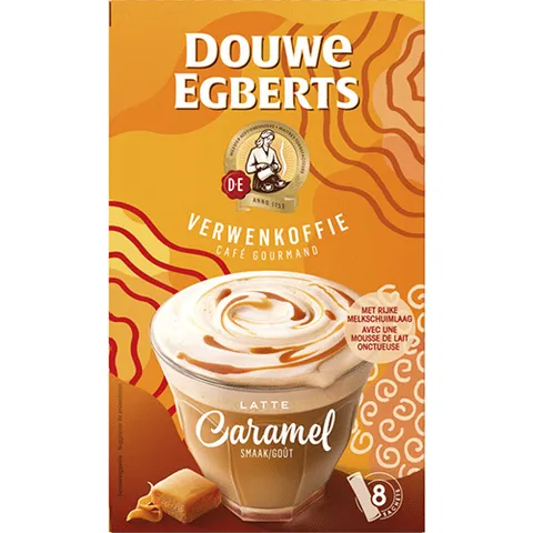 Douwe Egberts verwenkoffie latte caramel 118 gram