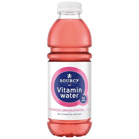 Sourcy vitaminwater framboos granaatappel 500ml