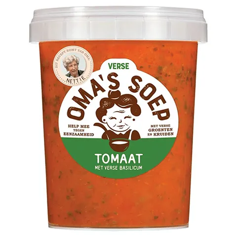 Oma's soep tomaat en verse basilicum 500ml