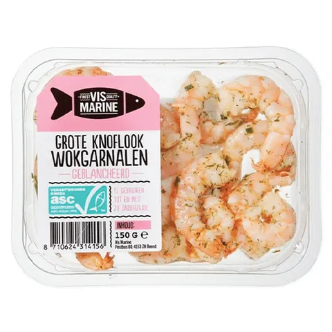 ASC wokgarnalen knoflook 150 gram
