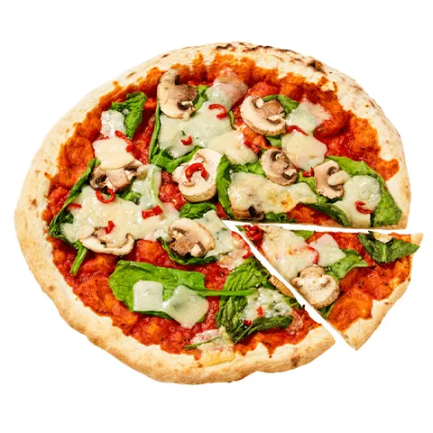 Pizza Spinazie Champignon warm 29cm