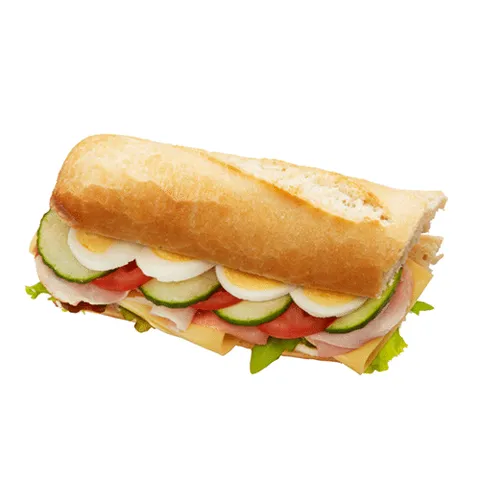 Broodje wit rustiek gezond ham