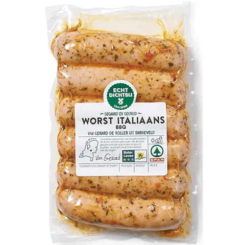 Spar BBQ worst Italiaans 6 stuks 390 gram
