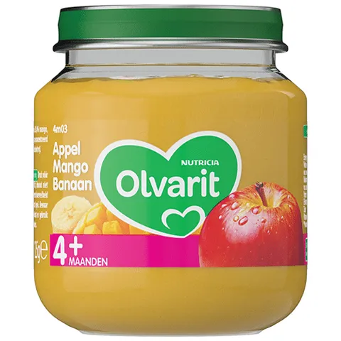 Olvarit appel mango banaan 125 gram
