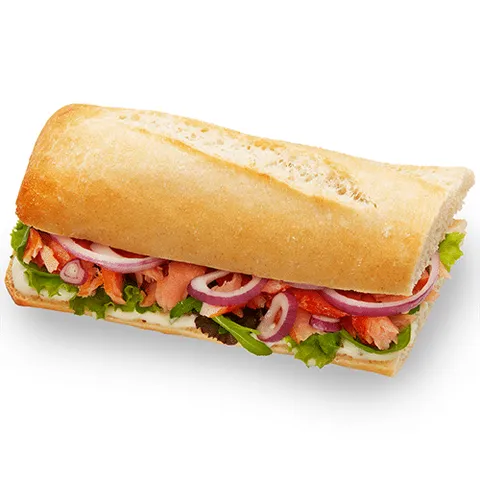 Broodje wit rustiek zalm