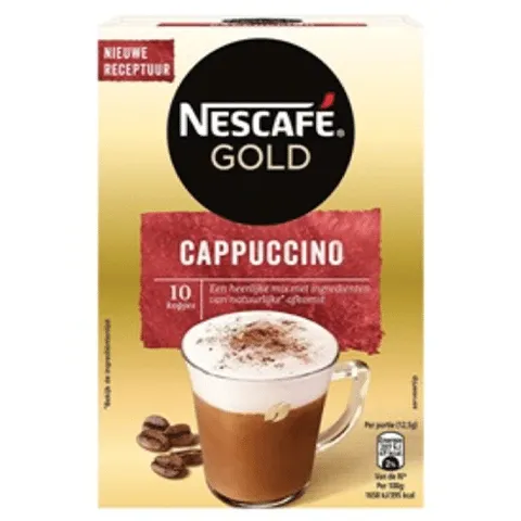 Nescafé Instant koffie cappuccino unsweetend 10 stuks