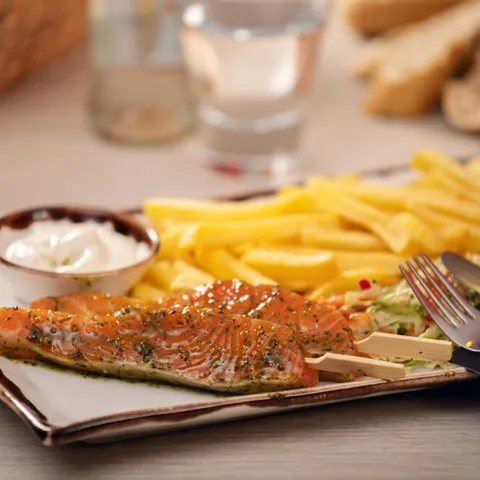 Zalmspies menu